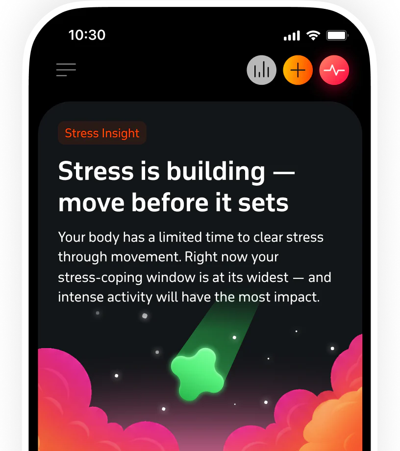 Stress insight telling you to move before stress sets in