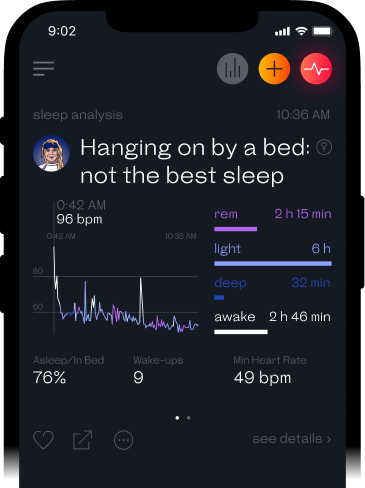 Sleep analysis app interface
